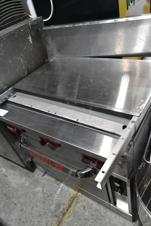 BRAND NEW SCRATCH AND DENT! Cookline Stainless Steel Commercial 6 Burner Electric Powered Hot Plate Range w/ Oven and Back Splash. 240 Volts, 3 Phase. - Image 4 of 15
