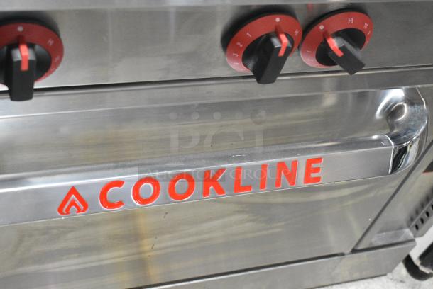 BRAND NEW SCRATCH AND DENT! Cookline Stainless Steel Commercial 6 Burner Electric Powered Hot Plate Range w/ Oven and Back Splash. 240 Volts, 3 Phase. - Image 7 of 15