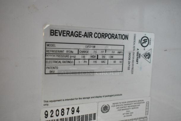 Beverage Air LV12-1-W Metal Commercial Single Door Reach In Cooler Merchandiser. 115 Volts, 1 Phase. Tested and Working! - Image 6 of 6