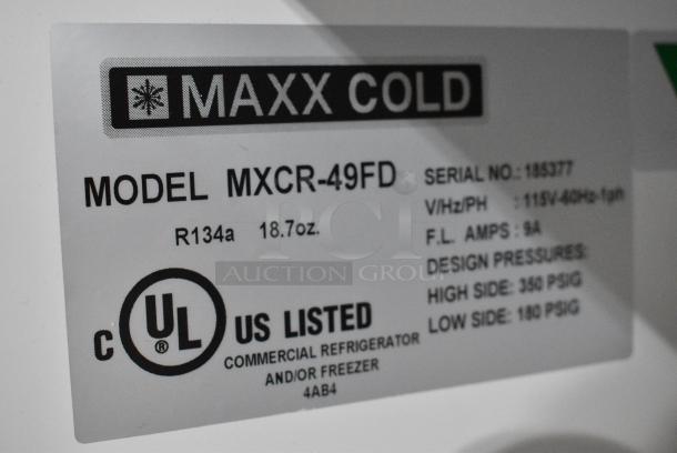 Maxx Cold MXCR-49FD Stainless Steel Commercial 2 Door Reach In Cooler w/ Poly Coated Racks. 115 Volts, 1 Phase. Tested and Powers On But Does Not Get Cold - Image 6 of 7