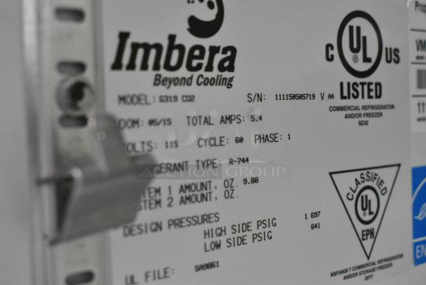 Imbera G319 Metal Commercial Single Door Reach In Cooler Merchandiser w/ Poly Coated Racks. 115 Volts, 1 Phase. Tested and Powers On But Does Not Get Cold - Image 5 of 6