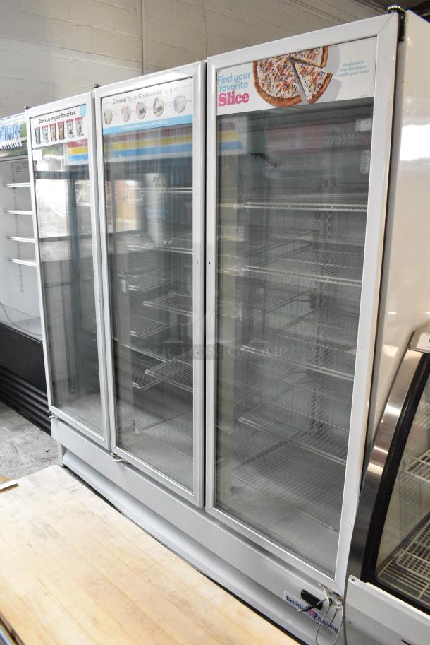 Global ULG80 Metal Commercial 3 Door Reach In Freezer Merchandiser w/ Poly Coated Racks. 115/208-230 Volts, 1 Phase. - Image 1 of 9