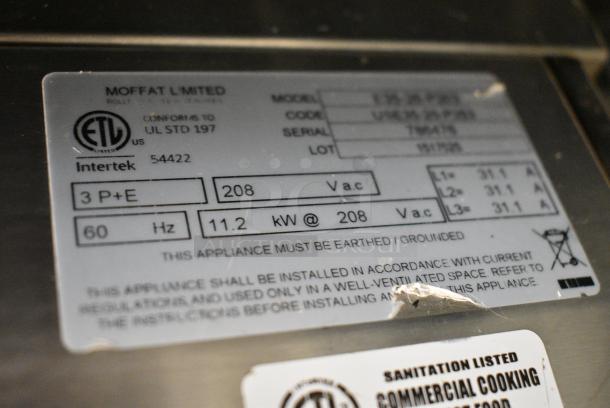 Moffat Turbofan 35 E35-26-P263 Stainless Steel Commercial Electric Powered Convection Oven. 208 Volts, 3 Phase. - Image 8 of 8