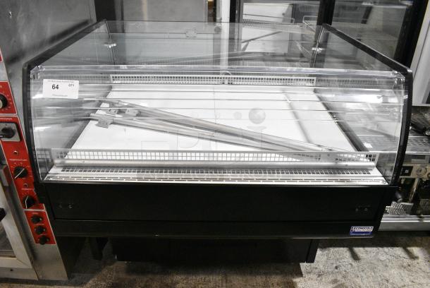 BRAND NEW SCRATCH AND DENT! Econocold OM-IRSSCG Metal Commercial Floor Style Self Contained Island Fridge Curved Glass on Commercial Casters. 115 Volts, 1 Phase. Tested and Working! - Image 1 of 10