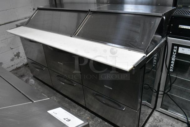 Turbo Air  PST-72-30-D6-N Stainless Steel Commercial Prep Table w/ 6 Drawers. 115 Volts, 1 Phase. Tested and Working! - Image 2 of 10
