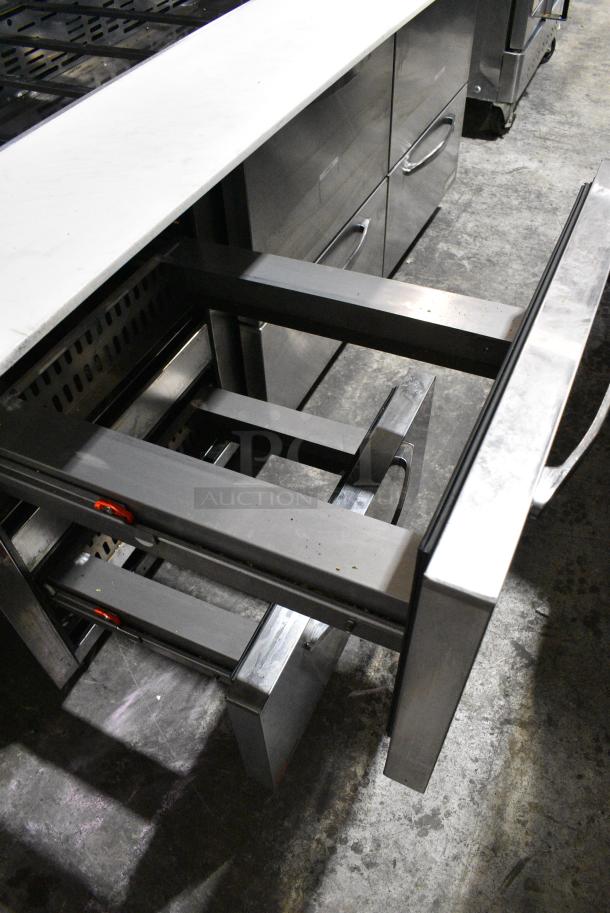 Turbo Air  PST-72-30-D6-N Stainless Steel Commercial Prep Table w/ 6 Drawers. 115 Volts, 1 Phase. Tested and Working! - Image 6 of 10