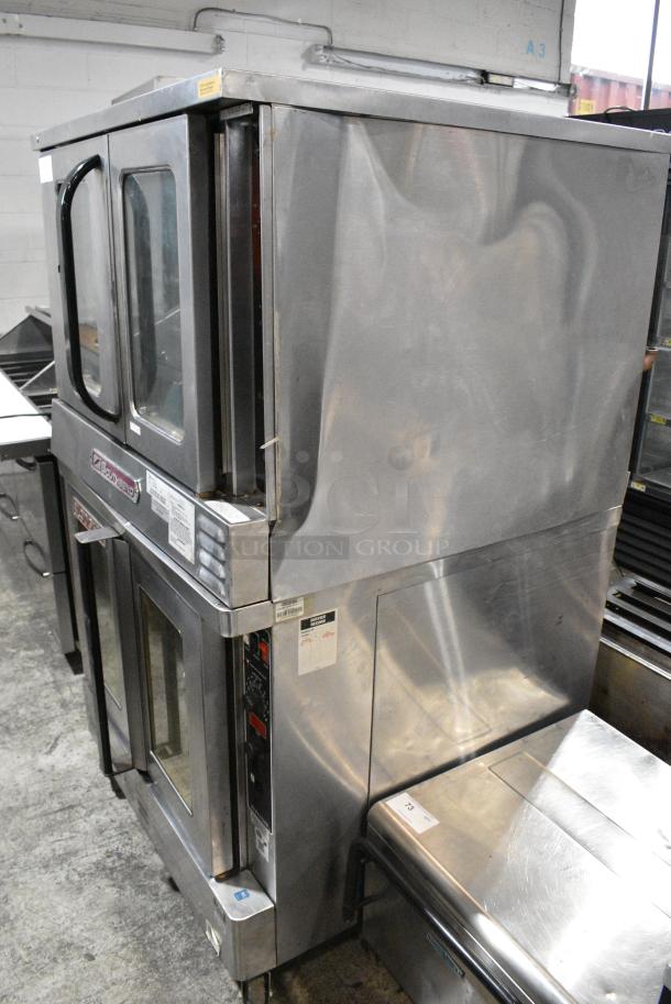 2 Southbend GB/25CCH / Blodgett Zephaire-200-G Stainless Steel Commercial Natural Gas Powered Full Size Convection Oven w/ View Through Doors, Metal Oven Racks and Thermostatic Controls on Commercial Casters. 2 Times Your Bid! - Image 3 of 15