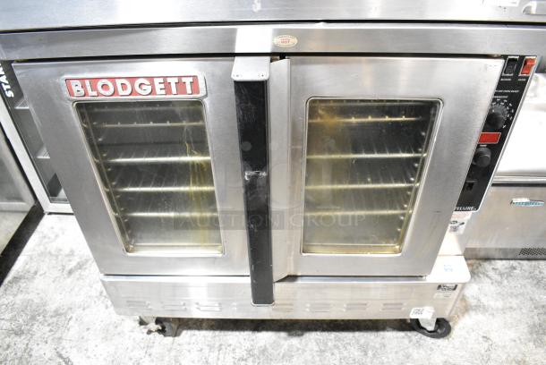2 Southbend GB/25CCH / Blodgett Zephaire-200-G Stainless Steel Commercial Natural Gas Powered Full Size Convection Oven w/ View Through Doors, Metal Oven Racks and Thermostatic Controls on Commercial Casters. 2 Times Your Bid! - Image 7 of 15
