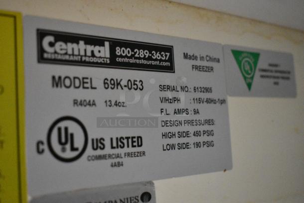 Central 69K-053 Stainless Steel Commercial 2 Door Undercounter Cooler. 115 Volts, 1 Phase. Tested and Powers On But Does Not Get Cold - Image 8 of 9