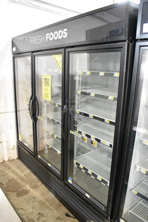 2018 True GDM-72-HC Metal Commercial 3 Door Reach In Cooler Merchandiser w/ Poly Coated Racks. 115 Volts, 1 Phase. Tested and Working! - Image 1 of 10