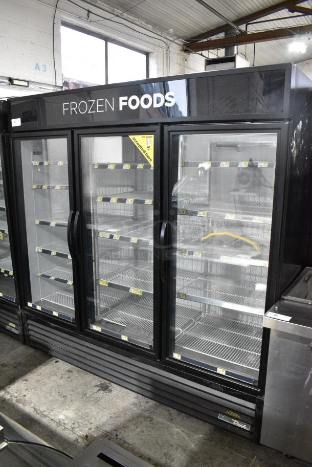 2018 True GDM-72-HC Metal Commercial 3 Door Reach In Freezer Merchandiser w/ Poly Coated Racks. 115/208-230 Volts, 1 Phase. Tested and Working! - Image 1 of 12