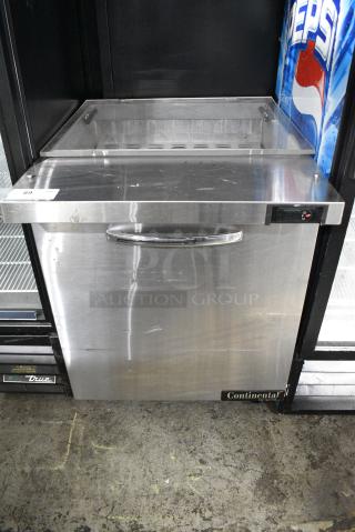Continental SW27-12M Stainless Steel Commercial Prep Table on Commercial Casters. 115 Volts, 1 Phase. Tested and Working!