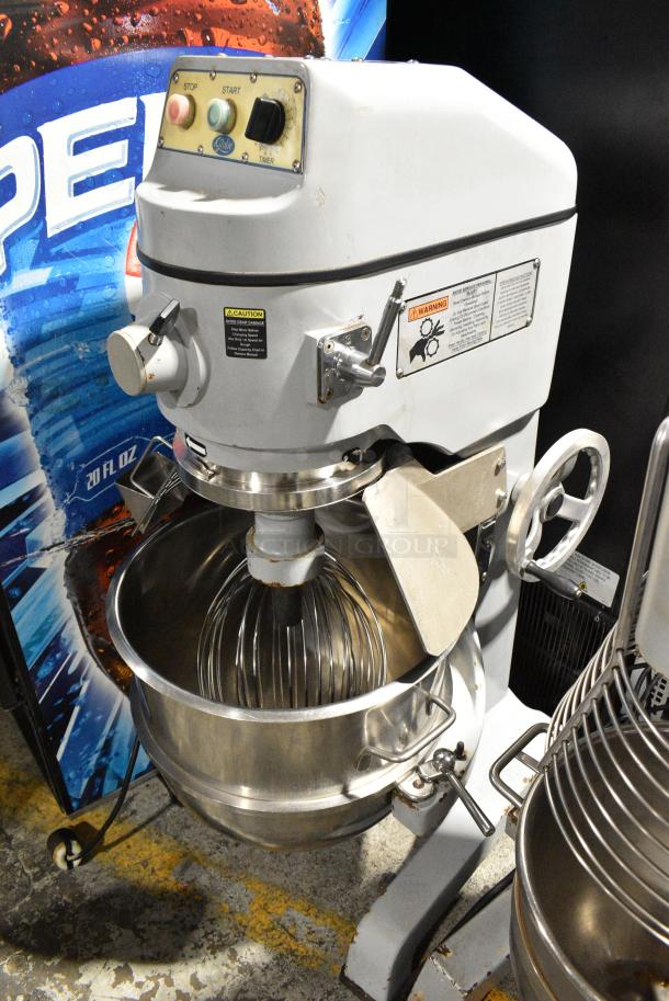 Globe SP60P Metal Commercial Floor Style 60 Quart Planetary Dough Mixer w/ Stainless Steel Mixing Bowl, Bowl Guard and Whisk Attachment. 208 Volts, 3 Phase. - Image 1 of 7