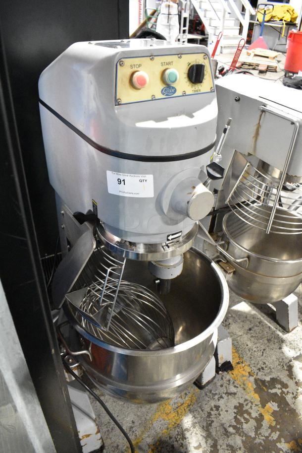 Globe SP60P Metal Commercial Floor Style 60 Quart Planetary Dough Mixer w/ Stainless Steel Mixing Bowl, Bowl Guard and Whisk Attachment. 208 Volts, 3 Phase. - Image 2 of 7