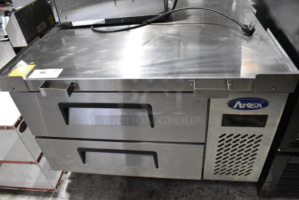 2021 Atosa MGF8448GR Stainless Steel Commercial 2 Drawer Chef Base on Commercial Casters. 115 Volts, 1 Phase. Tested and Working! - Image 1 of 7