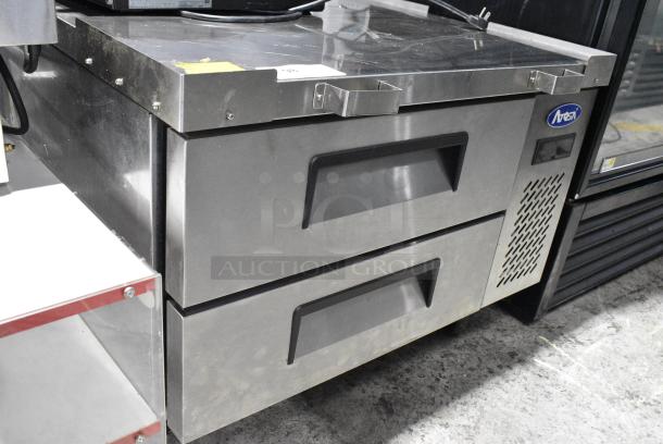 2021 Atosa MGF8448GR Stainless Steel Commercial 2 Drawer Chef Base on Commercial Casters. 115 Volts, 1 Phase. Tested and Working! - Image 2 of 7