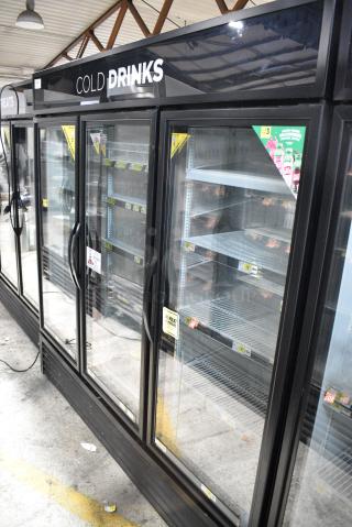 2018 True GDM-72-HC Metal Commercial 3 Door Reach In Cooler Merchandiser w/ Poly Coated Racks. 115/208-230 Volts, 1 Phase. Tested and Working!