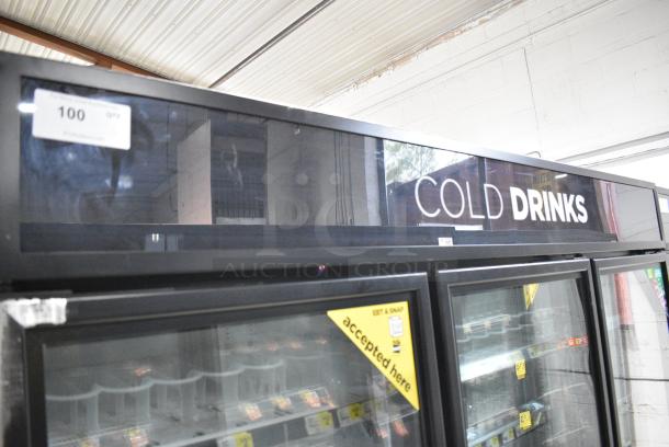 2018 True GDM-72-HC Metal Commercial 3 Door Reach In Cooler Merchandiser w/ Poly Coated Racks. 115/208-230 Volts, 1 Phase. Tested and Working! - Image 3 of 12