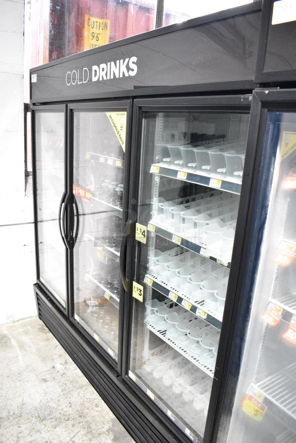 2016 True GDM-72-HC Metal Commercial 3 Door Reach In Cooler Merchandiser w/ Poly Coated Racks. 115/208-230 Volts, 1 Phase. Tested and Working! - Image 1 of 9