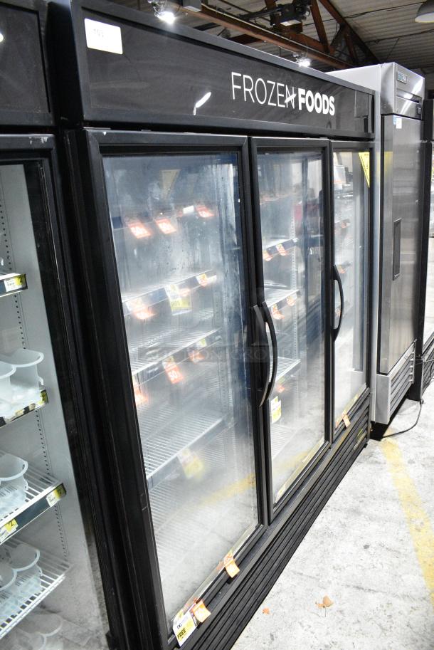 2016 True GDM-72F-HC Metal Commercial 3 Door Reach In Freezer Merchandiser w/ Poly Coated Racks. 115/208-230 Volts, 1 Phase. Tested and Working! - Image 2 of 11