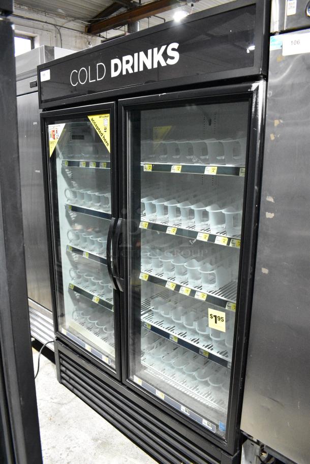 2018 True GDM-49-HC Metal Commercial 2 Door Reach In Cooler Merchandiser w/ Poly Coated Racks. 115 Volts, 1 Phase. Tested and Working! - Image 1 of 8