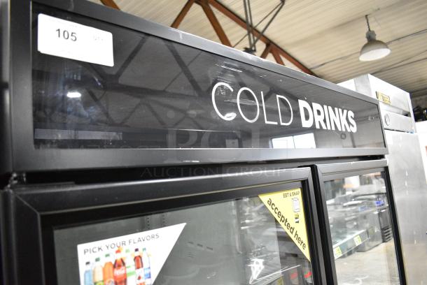 2018 True GDM-49-HC Metal Commercial 2 Door Reach In Cooler Merchandiser w/ Poly Coated Racks. 115 Volts, 1 Phase. Tested and Working! - Image 3 of 8