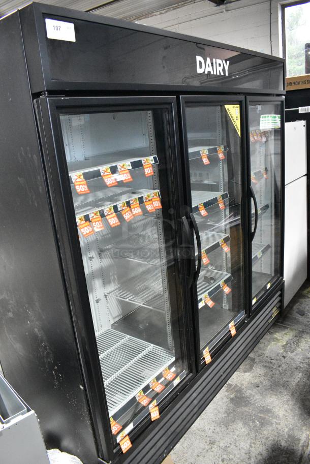 True GDM-72-HC Metal Commercial 3 Door Reach In Cooler Merchandiser w/ Poly Coated Racks. 115 Volts, 1 Phase. Tested and Working! - Image 1 of 11