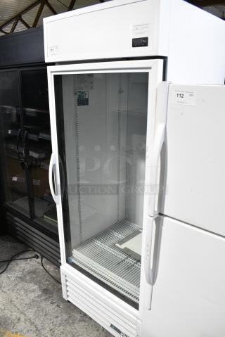 2021 True TSCI-600R-G-PH Metal Commercial Single Door Reach In Cooler Merchandiser w/ Poly Coated Racks. 115 Volts, 1 Phase. Tested and Working!