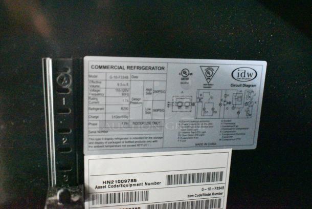 IDW G-10-F334B Metal Commercial Single Door Reach In Cooler Merchandiser w/ Poly Coated Racks. 115 Volts, 1 Phase. Tested and Working! - Image 6 of 7