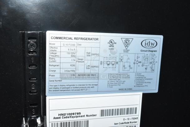 IDW G-10-F334B Metal Commercial Single Door Reach In Cooler Merchandiser w/ Poly Coated Racks. 115 Volts, 1 Phase. Tested and Working! - Image 7 of 7