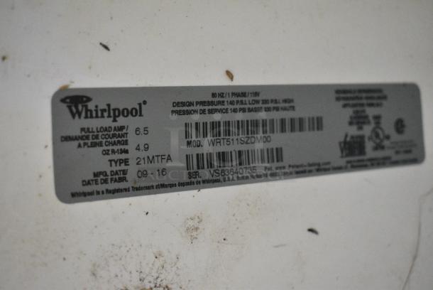 Whirlpool WRT511SZDM00 Stainless Steel Cooler w/ Freezer. 115 Volts, 1 Phase. Tested and Powers On But Does Not Get Cold - Image 8 of 8