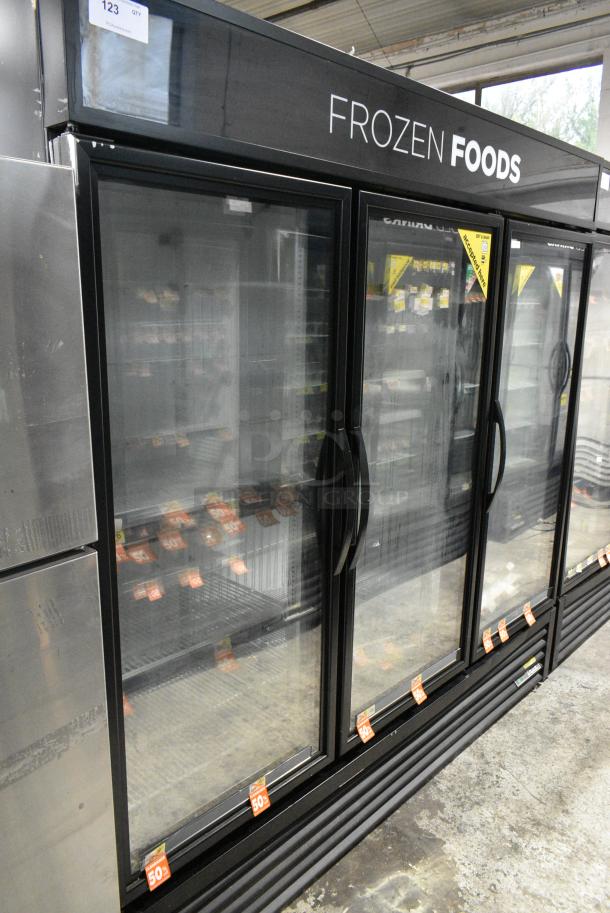 2017 True GDM-72F-HC Metal Commercial 3 Door Reach In Freezer Merchandiser w/ Poly Coated Racks. 115/208-230 Volts, 1 Phase. Tested and Working! - Image 1 of 8