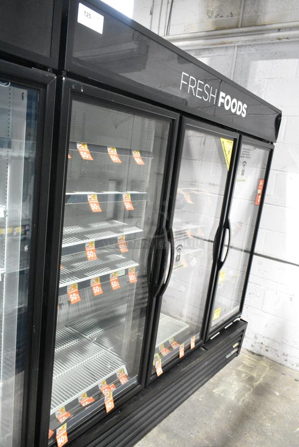 2017 True GDM-72-HC Metal Commercial 3 Door Reach In Cooler Merchandiser w/ Poly Coated Racks. 115 Volts, 1 Phase. Tested and Working! - Image 2 of 8