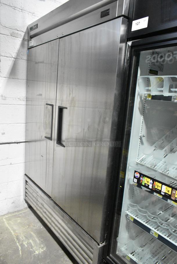 2019 True T-49F-HC Stainless Steel Commercial 2 Door Reach In Freezer w/ Poly Coated Racks on Commercial Casters. 115 Volts, 1 Phase. Tested and Working! - Image 1 of 8
