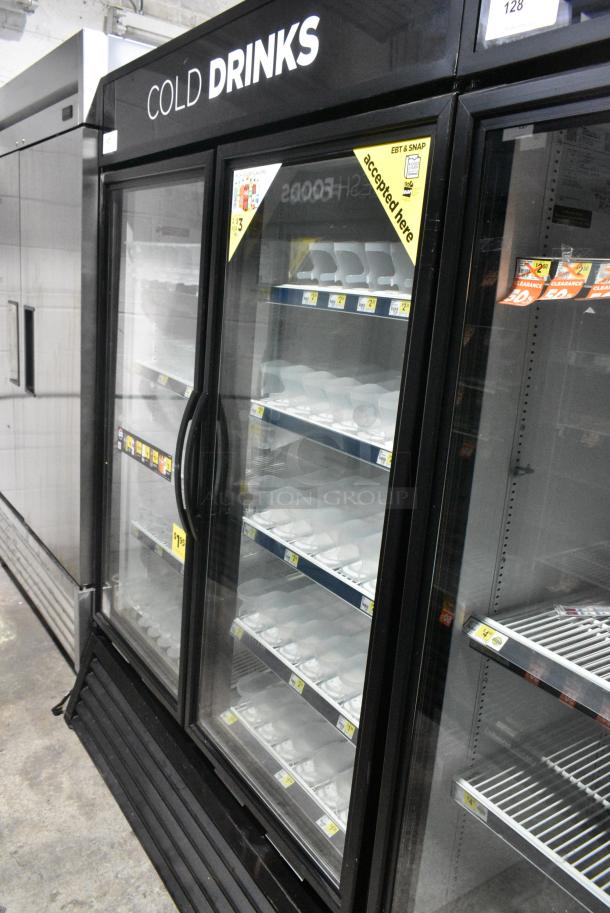 2017 True GDM-49-HC Metal Commercial 2 Door Reach In Cooler Merchandiser w/ Poly Coated Racks. 115 Volts, 1 Phase. Tested and Working! - Image 2 of 8