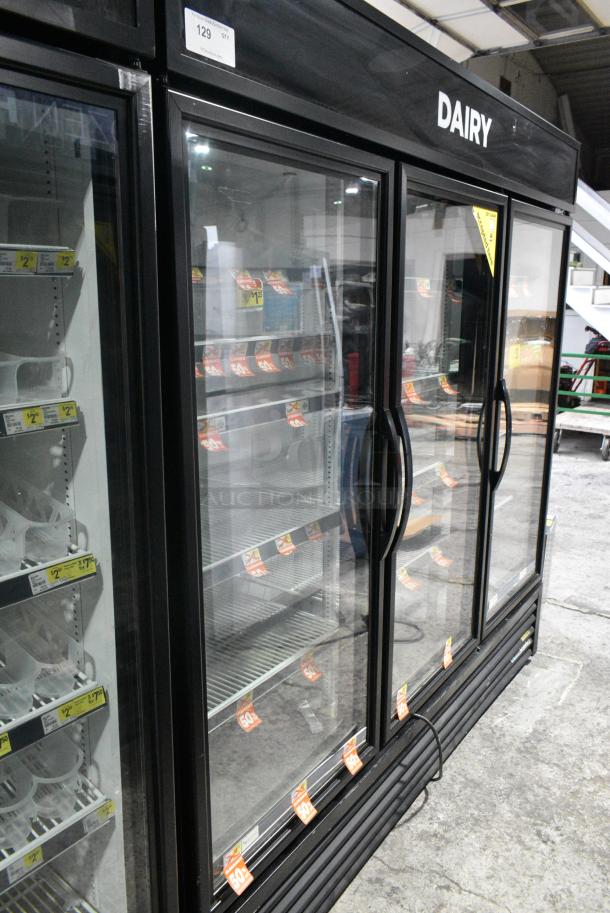 2017 True GDM-72-HC Metal Commercial 3 Door Reach In Cooler Merchandiser w/ Poly Coated Racks. 115 Volts, 1 Phase. Tested and Working! - Image 1 of 8