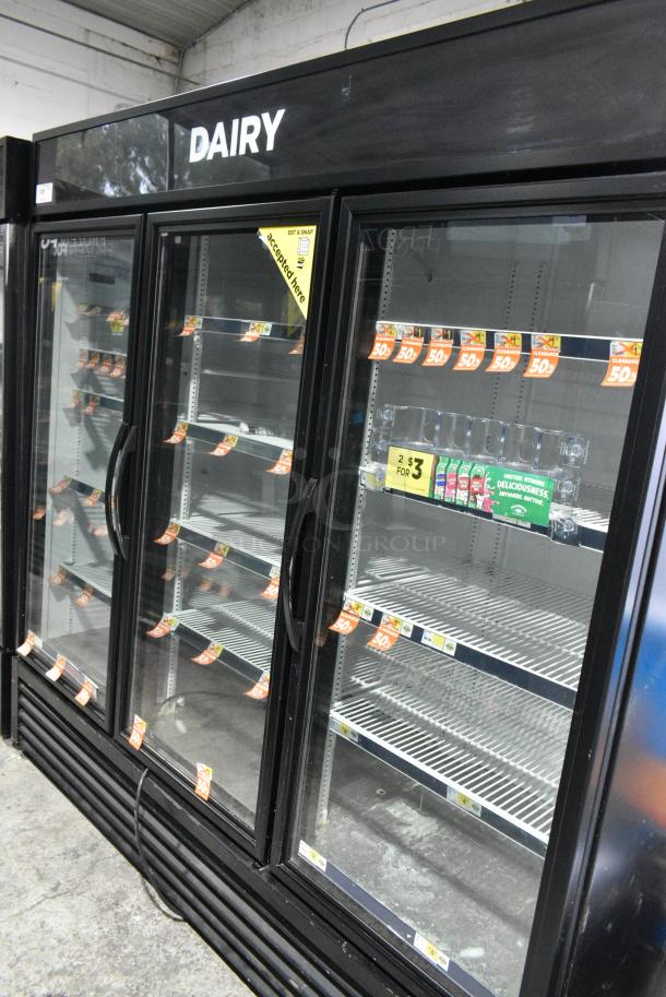 2017 True GDM-72-HC Metal Commercial 3 Door Reach In Cooler Merchandiser w/ Poly Coated Racks. 115 Volts, 1 Phase. Tested and Working! - Image 2 of 8