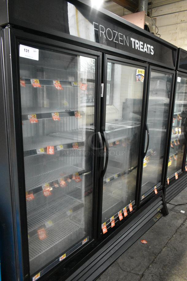 2016 True GDM-72F-HC Metal Commercial 3 Door Reach In Freezer Merchandiser w/ Poly Coated Racks. 115/208-230 Volts, 1 Phase. Tested and Working! - Image 1 of 9
