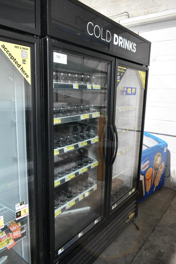 2016 True GDM-49-HC Metal Commercial 2 Door Reach In Cooler Merchandiser w/ Poly Coated Racks. 115 Volts, 1 Phase. Tested and Working! - Image 1 of 7