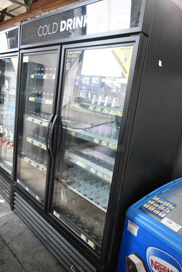 2016 True GDM-49-HC Metal Commercial 2 Door Reach In Cooler Merchandiser w/ Poly Coated Racks. 115 Volts, 1 Phase. Tested and Working! - Image 2 of 7