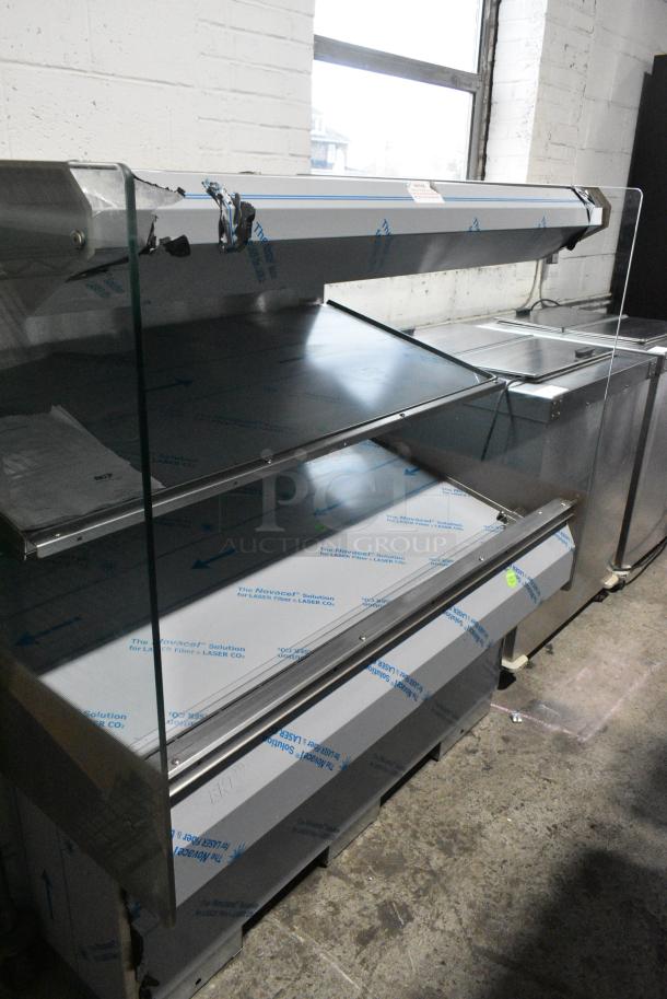 BRAND NEW SCRATCH AND DENT! 2016 BKI HSS4-2TSQ Stainless Steel Commercial Floor Style 2 Tier Warming Display Case Merchandiser. 230 Volts, 1 Phase. - Image 1 of 5