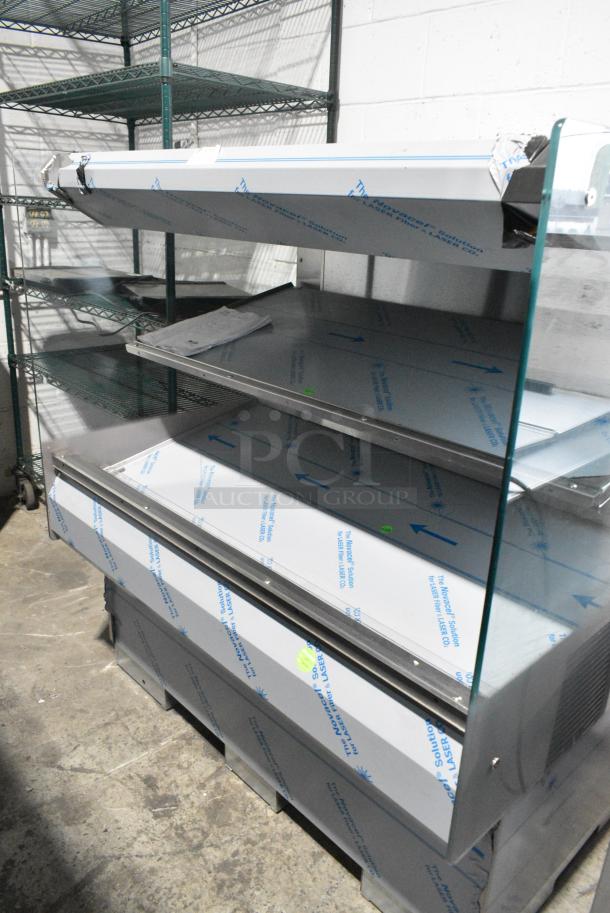 BRAND NEW SCRATCH AND DENT! 2016 BKI HSS4-2TSQ Stainless Steel Commercial Floor Style 2 Tier Warming Display Case Merchandiser. 230 Volts, 1 Phase. - Image 2 of 5