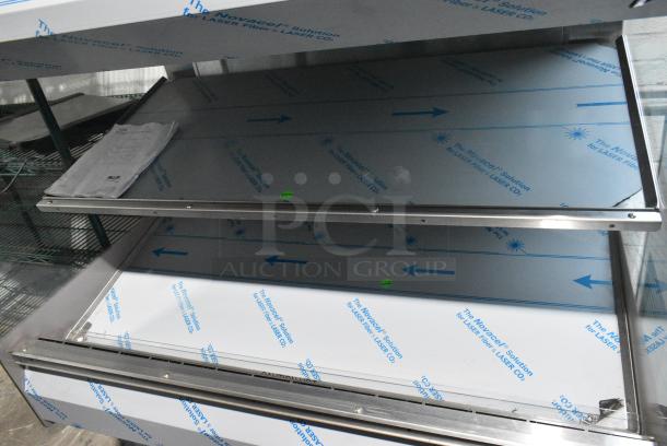 BRAND NEW SCRATCH AND DENT! 2016 BKI HSS4-2TSQ Stainless Steel Commercial Floor Style 2 Tier Warming Display Case Merchandiser. 230 Volts, 1 Phase. - Image 4 of 5