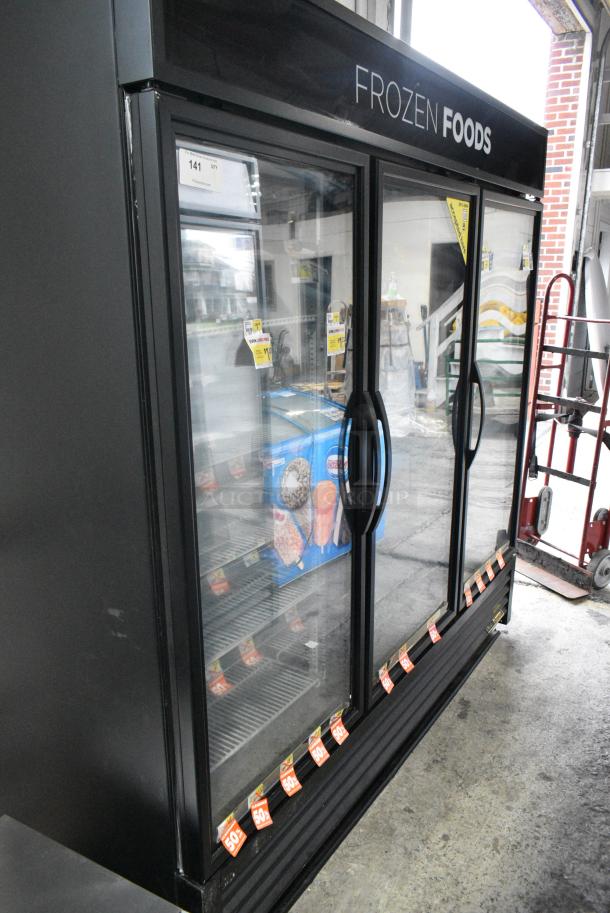 2016 True GDM-72F-HC Metal Commercial 3 Door Reach In Freezer Merchandiser w/ Poly Coated Racks. 115/208-230 Volts, 1 Phase. Tested and Working! - Image 2 of 8