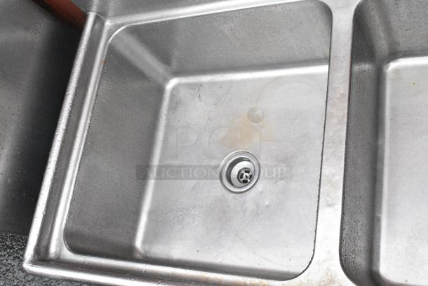 Stainless Steel 2 Bay Sink. No Legs. - Image 4 of 5