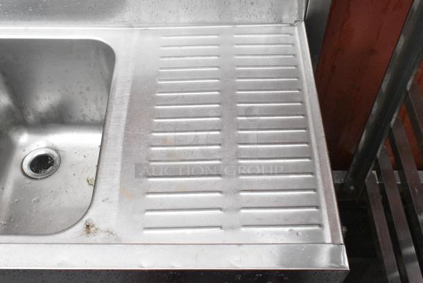 Stainless Steel 3 Bay Back Bar Sink w/ Left Side Ice Bin and Dual Drain Boards. - Image 3 of 6