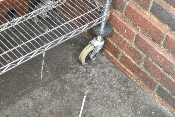 Stainless Steel Table w/ 2 Wire Shelves on Commercial Casters. - Image 2 of 4