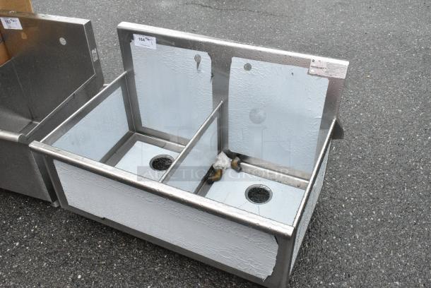 BRAND NEW SCRATCH AND DENT! Advance Tabco Stainless Steel 2 Bay Sink. No Legs. - Image 2 of 6