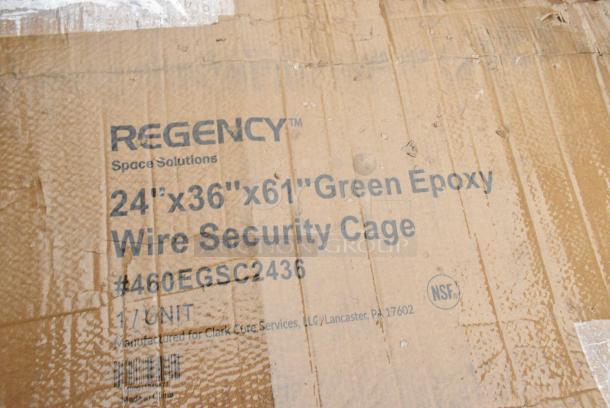 5 BRAND NEW SCRATCH AND DENT! Items Including 460EGSC2436 Regency NSF Green Wire Security Cage - 24" x 36" x 61", Black Wire Shelf. 5 Times Your Bid! May Be Missing Pieces. - Image 4 of 6