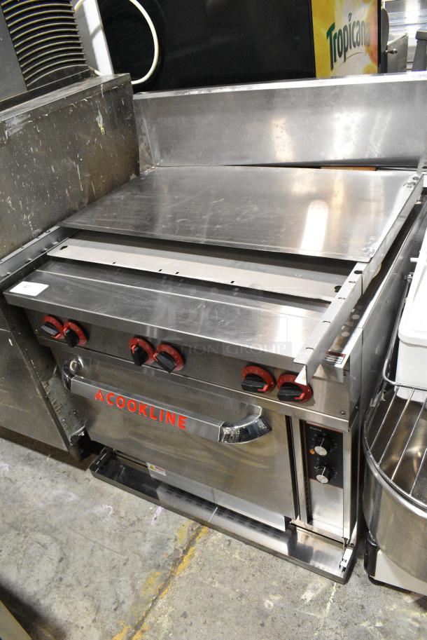BRAND NEW SCRATCH AND DENT! Cookline Stainless Steel Commercial 6 Burner Electric Powered Hot Plate Range w/ Oven and Back Splash. 240 Volts, 3 Phase. - Image 13 of 15
